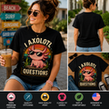 I Axolotl Questions Funny Retro Axolotl T-Shirt, Cute Axolotl Lover Gift Tee, Vintage Amphibian Graphic Shirt for Men Women Kids