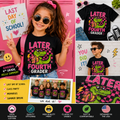 Later Fourth Grader Funny Alligator Last Day of School T-Shirt for Kids – 4th Grade Graduation Shirt