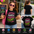 Later Fourth Grader Funny Alligator Last Day of School Kids T-Shirt