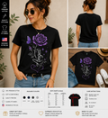 Always Purple Rose Butterfly Floral Vintage Graphic T-Shirt