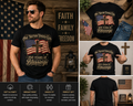 One Nation Under God 250 Years of Blessings Shirt – Patriotic Christian USA T-Shirt – American Flag Cross Graphic Tee – Faith and Freedom Shirt