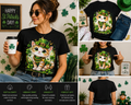 Cute St. Patrick’s Day Cat Shirt – Lucky Kitten Leprechaun Shamrock Graphic Tee for Women Kids & Cat Lovers