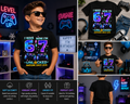 7th Birthday Gamer Shirt for Boys – “I Was 6 Now I’m 7” Video Game Birthday Tee for Kids Gamers