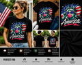 America Statue of Liberty Bubblegum Patriotic USA 4th of July Graphic T-Shirt