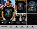America Land of the Free Home of the Brave Patriotic Statue of Liberty Graphic T-Shirt