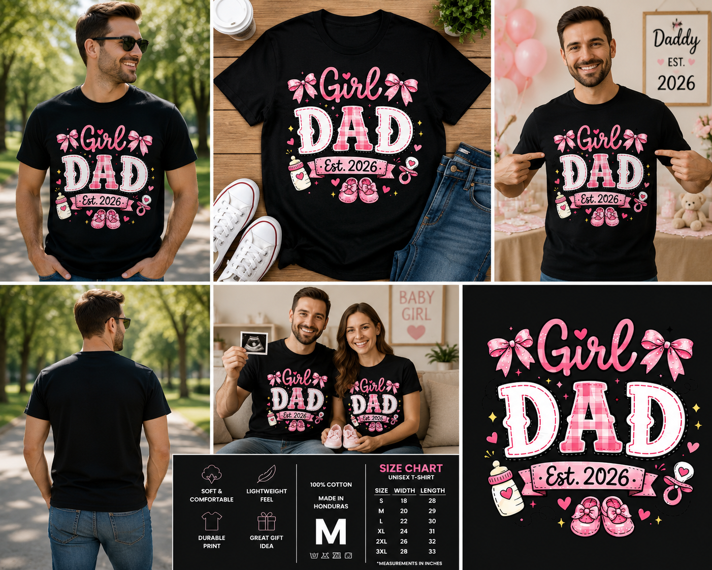Girl Dad Est. 2026 Shirt, First Time Dad to Be Tee, New Baby Girl Announcement Shirt, Soon To Be Daddy Gift, Funny Fatherhood T-Shirt