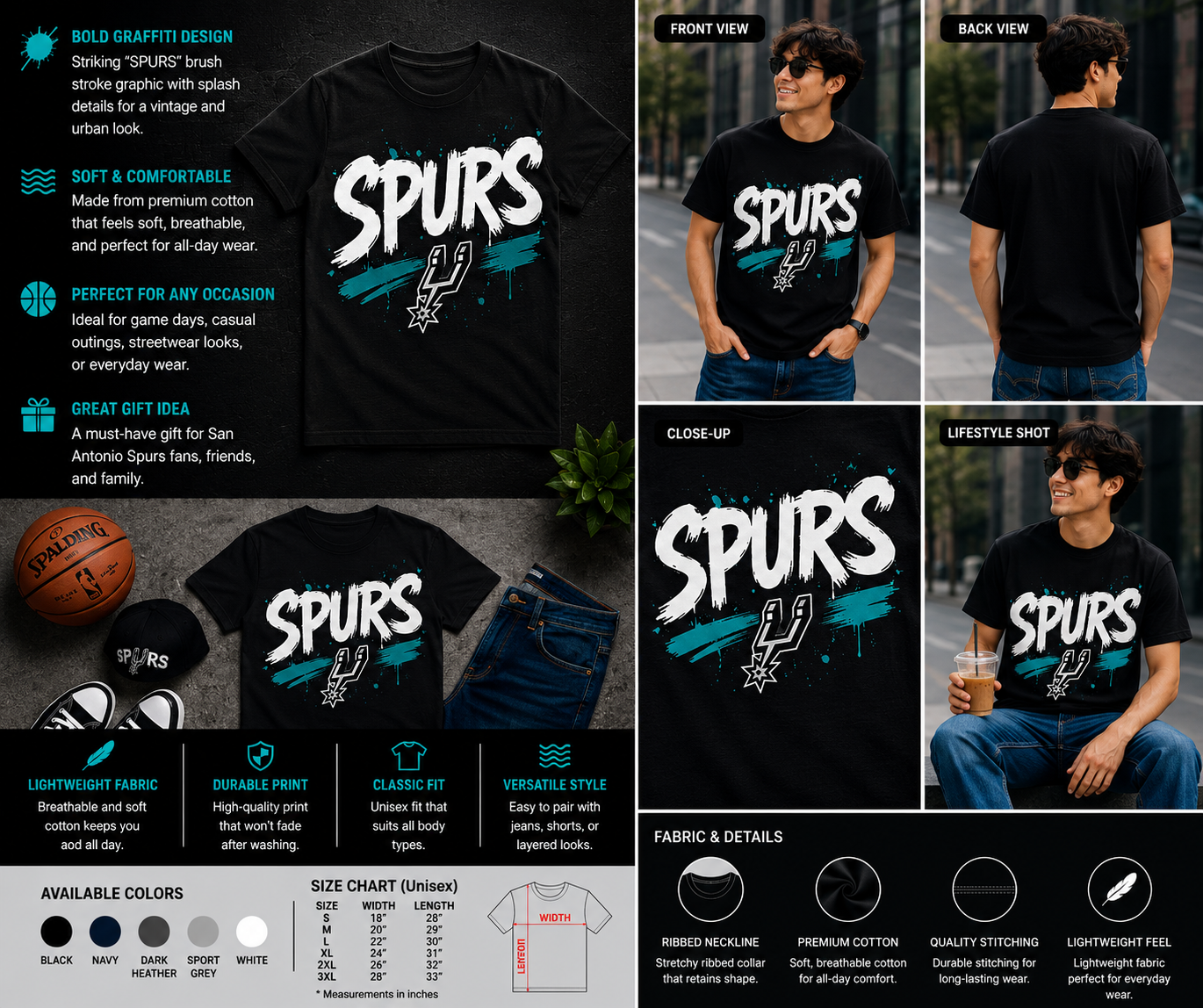Vintage Spurs Graffiti Basketball T-Shirt – Retro Brush Stroke San Antonio Fan Tee