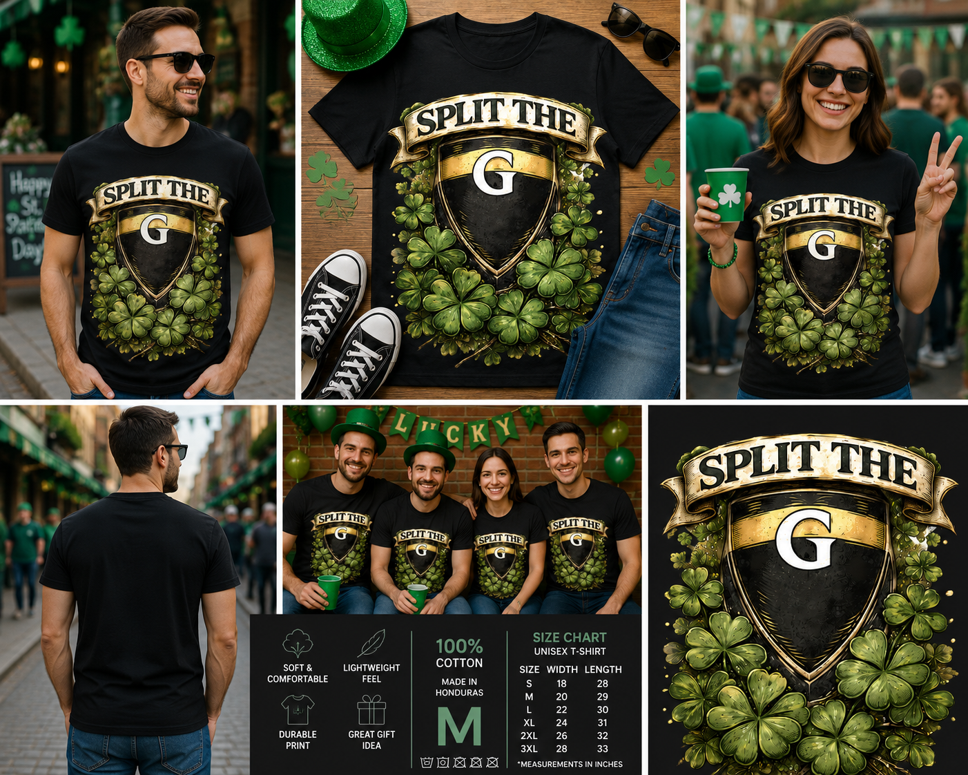 Funny Split The G Shirt, St. Patrick’s Day Drinking Tee, Irish Shamrock Beer Shirt, Funny Paddy’s Day Graphic T-Shirt, Lucky Clover Party Tee