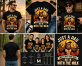 Funny Bigfoot Dad Shirt, Just A Dad Who Came Back With The Milk Tee, Sasquatch Father’s Day Shirt, Cool Dad Graphic T-Shirt, Retro Bigfoot Papa Tee