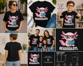 Readsolotl Cute Axolotl Reading Book T-Shirt – Funny Book Lover Graphic Tee for Kids & Readers