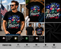 Freedom NYC Statue of Liberty Patriotic USA Graphic 4th of July T-Shirt