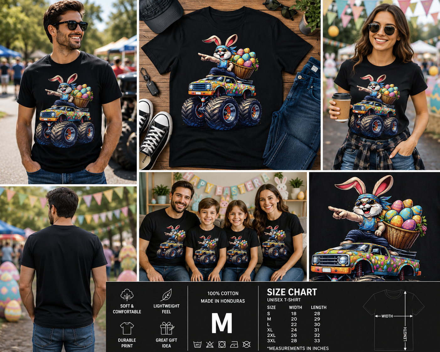 Easter Bunny Monster Truck T-Shirt – Funny Rabbit Egg Hunt Off-Road Graphic Tee