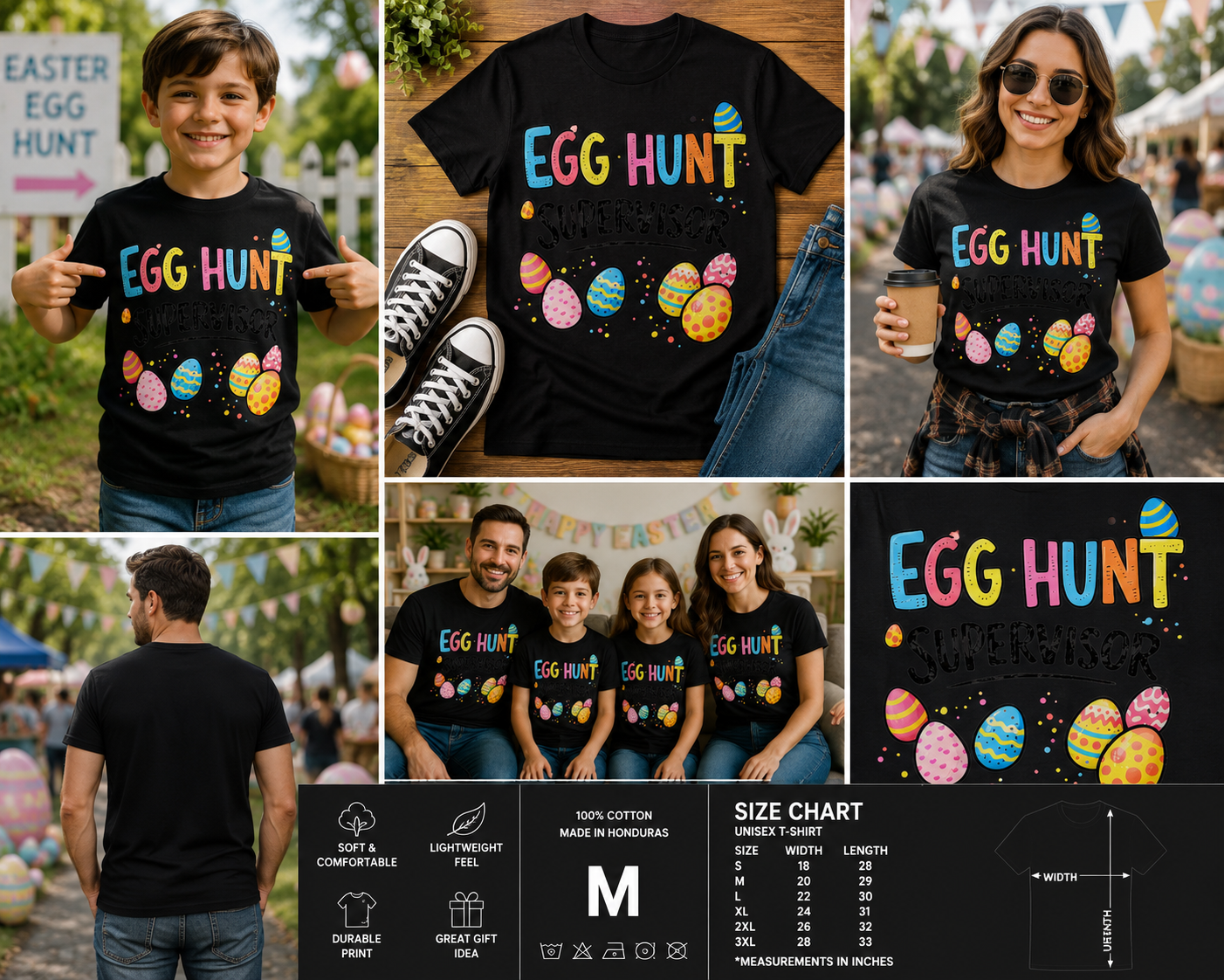 Egg Hunt Supervisor Easter T-Shirt – Funny Easter Bunny Egg Hunt Graphic Tee