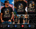 WTF Is A Kilometer? Funny Patriotic Eagle T-Shirt – American Flag Freedom Humor Graphic Tee for Men & Women