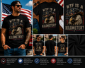 WTF Is A Kilometer? Funny Patriotic Cowboy Eagle T-Shirt – American Flag Humor Graphic Tee for Men & Women