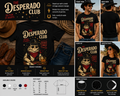 The Desperado Club Funny Cowboy Cat Graphic T-Shirt – Vintage Western Cat Lover Tee