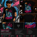 Freedom Graffiti Liberty T-Shirt – Neon Street Art Statue of Liberty Graphic Tee for Kids & Teens