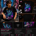 Neon Street Liberty Graphic T-Shirt – Urban Statue of Liberty Retro Neon Art Tee for Men & Women