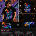 Neon Liberty Splash Graphic T-Shirt – Colorful Statue of Liberty Patriotic Streetwear Tee for Men & Women