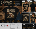 The Desperado Club Funny Cowboy Cat Graphic T-Shirt – Vintage Western Cat Whiskey Tee