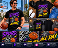 Spurs All Day Retro Vintage Basketball T-Shirt – San Antonio Basketball Fan Graphic Tee for Men & Women
