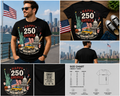 Happy 250 America Shirt, USA 250 Years of Freedom Patriotic Tee, 1776–2026 Fourth of July Celebration T-Shirt