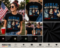 Girls Will Be Girls Feminist Patriotic T-Shirt | Strong Women Empowerment Graphic Tee | 4th of July Independence Day Shirt